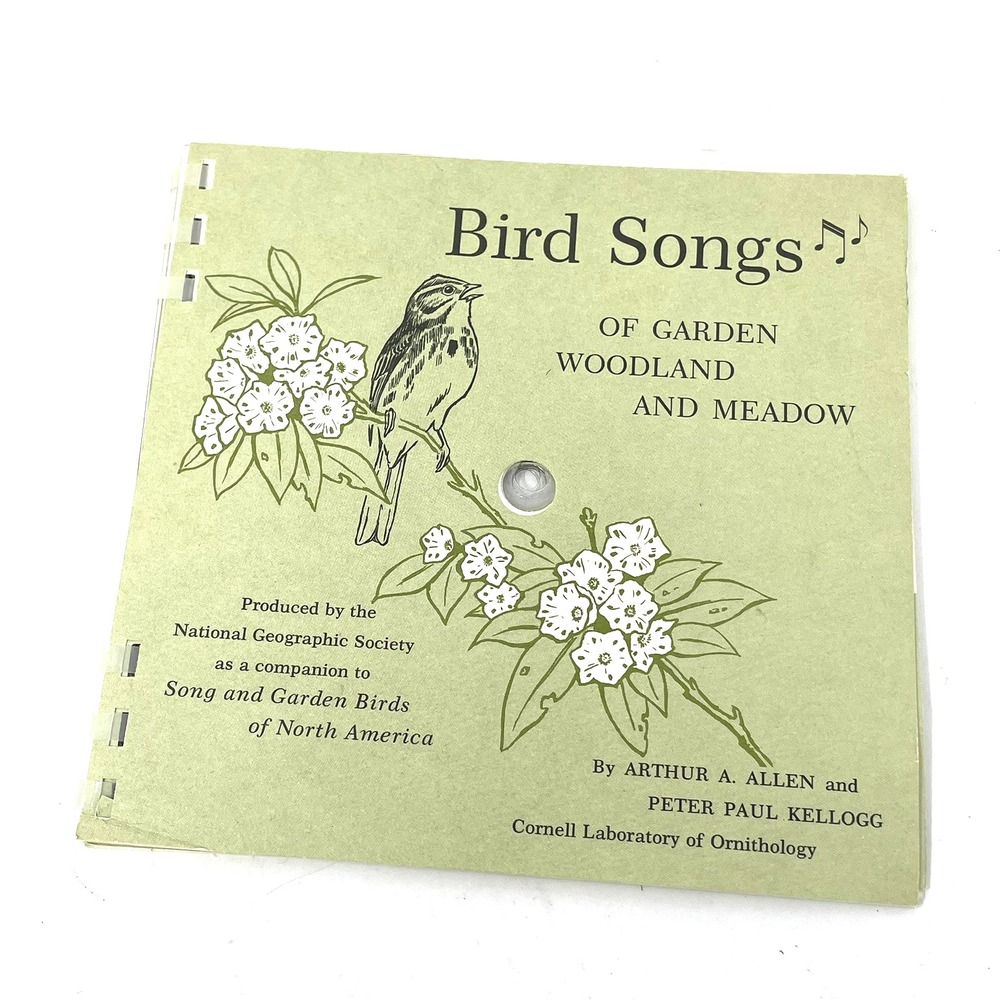 Spiral Bound Book BIRD SONGS Of Garden Woodland And Meadow w/6 Flex-33 RPMs 1964